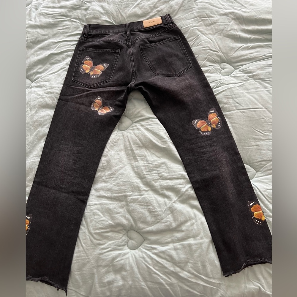 MNML Vintage Black Butterfly Jeans 28x28